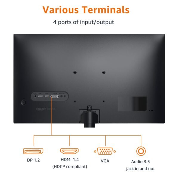 24 in Monitor, FHD 1080P, Max 100Hz, VESA Compatible, Built-in Speakers, Black - Image 3