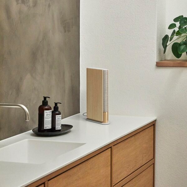 Bookshelf Wi-Fi Speaker, Gold Tone/Light Oak - Image 5