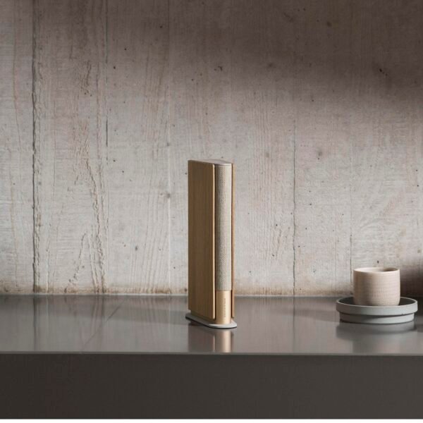 Bookshelf Wi-Fi Speaker, Gold Tone/Light Oak - Image 6